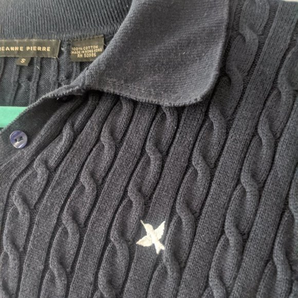 Cotton Cable-Knit Polo Shirt - Picture 2 of 4